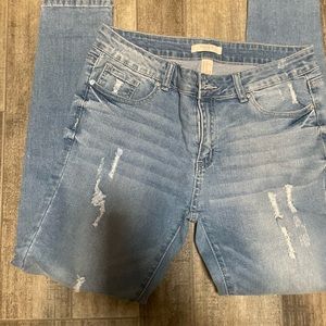 Forever 21 jeans size 31 waist distressed skinny